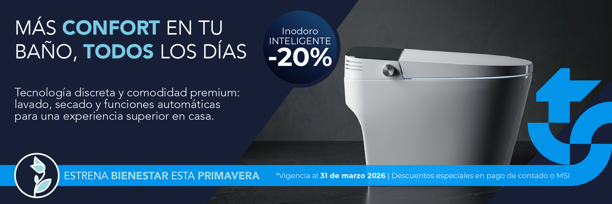 inodoro inteligente con bidet y limpieza femenina totalspa