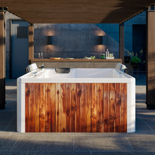 spa DUBAI instalado en terraza moderna, diseño compacto y elegante para exteriores premium