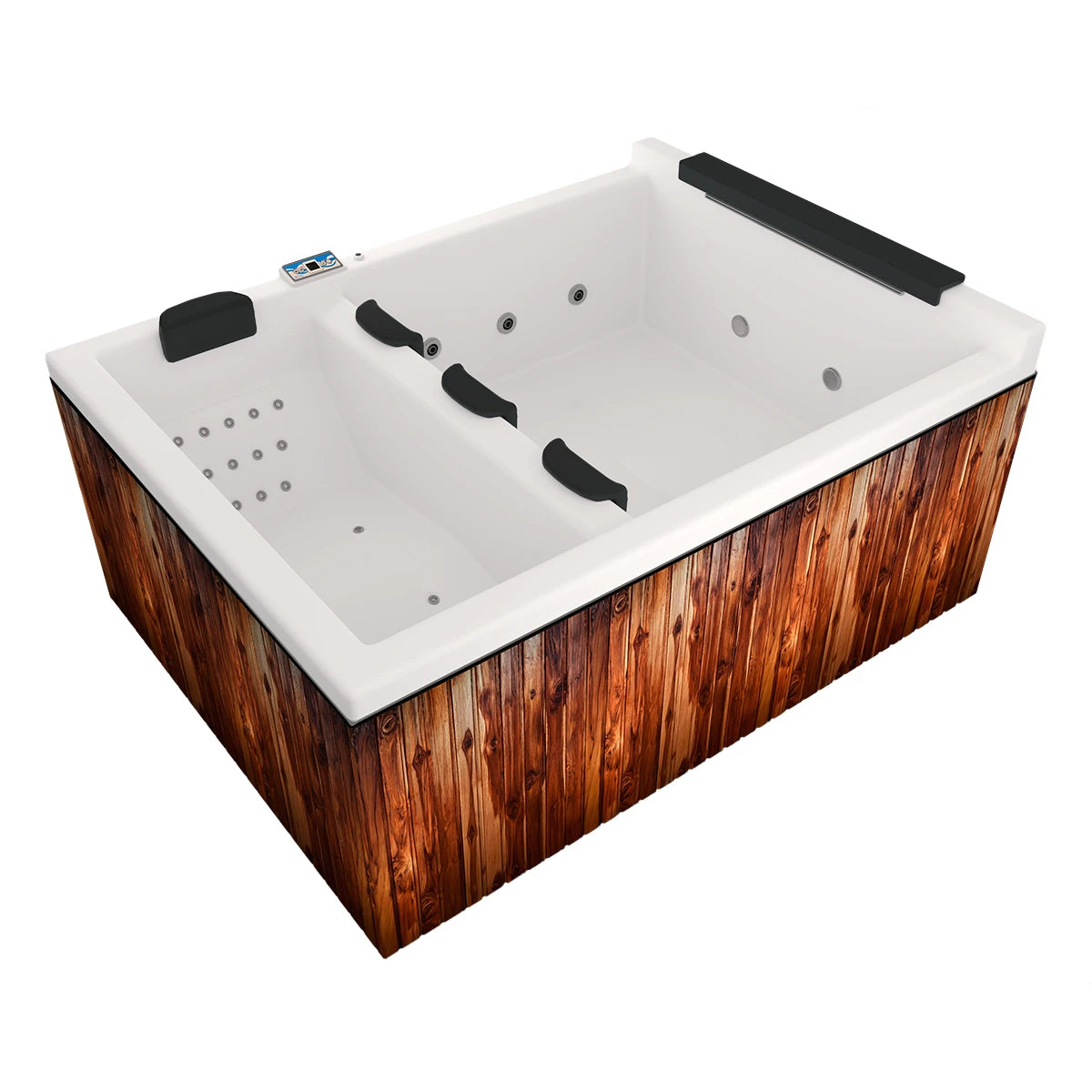 jacuzzi spa FALLS para 4 adultos con sistema de hidromasaje exterior, ideal para jardín, terraza, patio o rooftop residencial de lujo