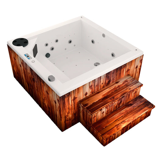 spa FIJI para 2 adultos, compacto, con jets de hidromasaje, cromoterapia e iluminación LED para exteriores premium
