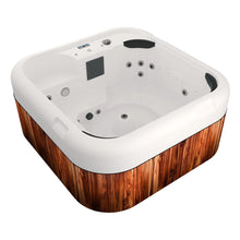 spa HEAVEN exterior para 5 adultos y 1 niño con jets de masaje, cromoterapia LED y faldón de madera, ideal para uso residencial o proyectos hoteleros