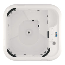 vista superior del spa HEAVEN con distribución ergonómica, ideal para 5 adultos y 1 niño; hidromasaje y control digital integrados