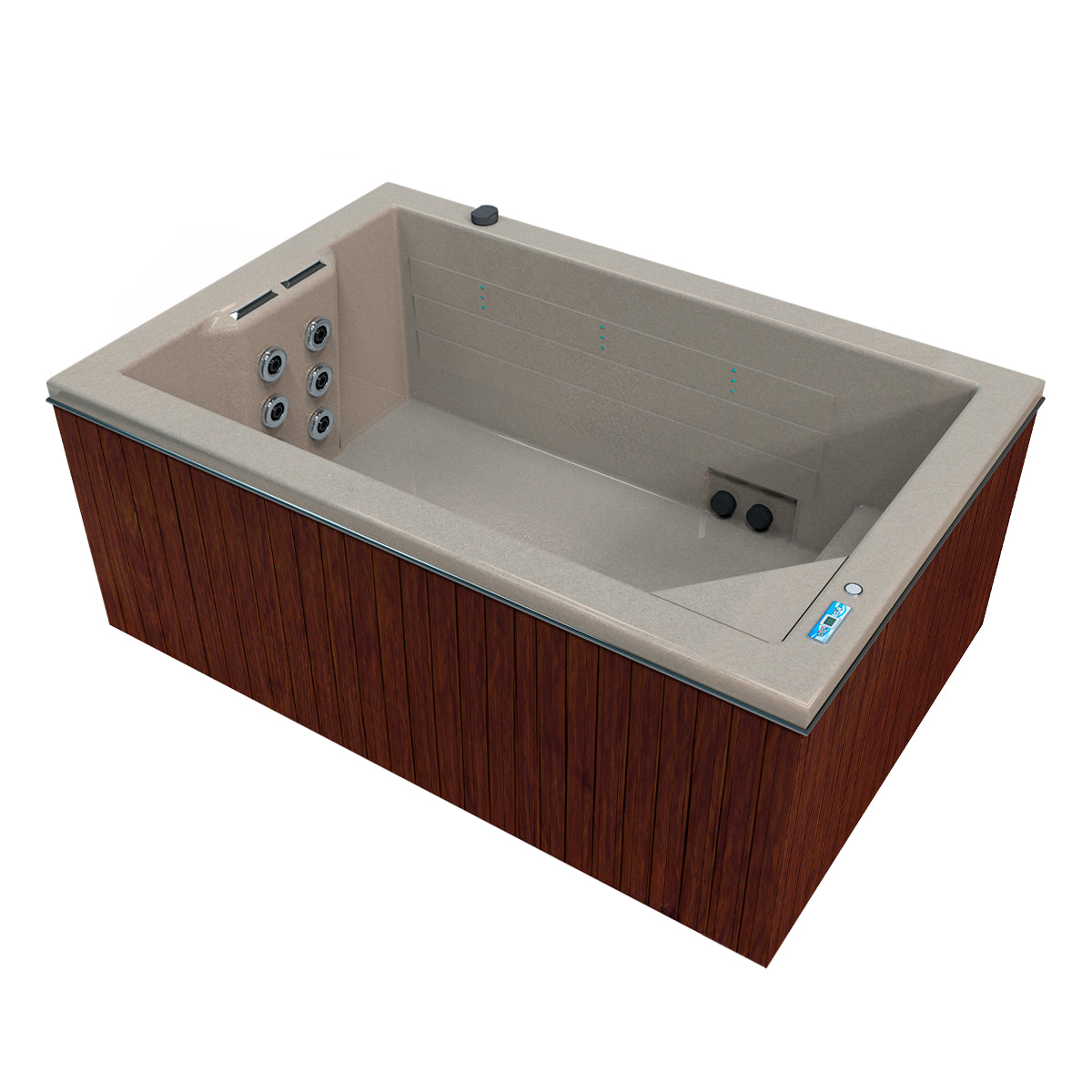 Jacuzzi exterior 5 adultos y diseño compacto con cubierta | Spa OASIS