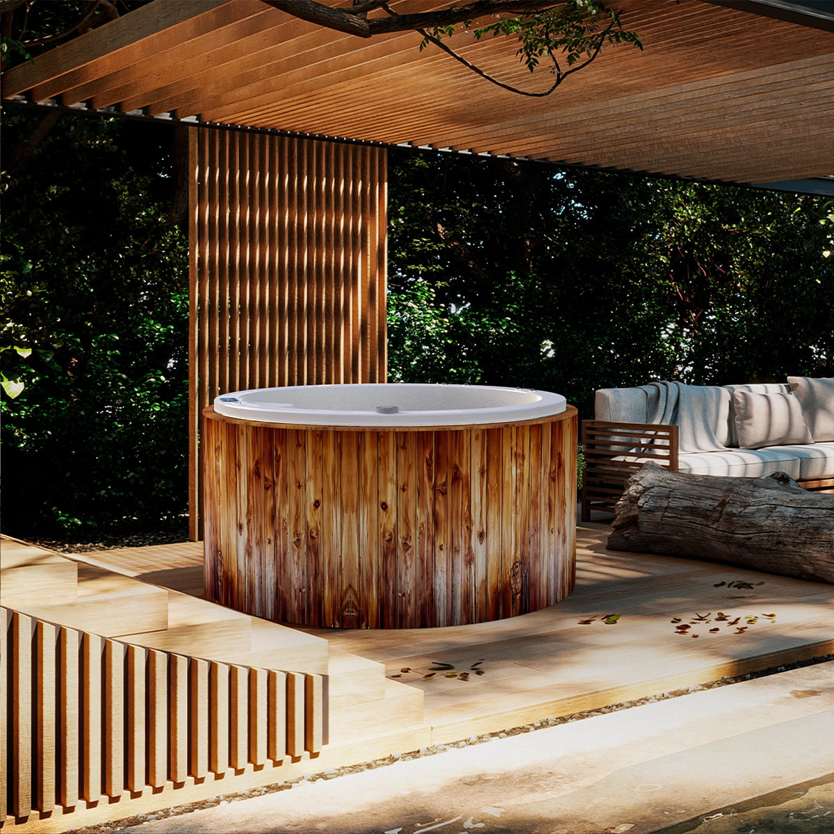 Jacuzzi familiar 4 personas hidromasaje, cromoterapia | Spa PACIFIC