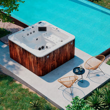 spa VELAS instalado en terraza exterior de lujo, combinación ideal de diseño, hidromasaje y confort premium para jardín o rooftop