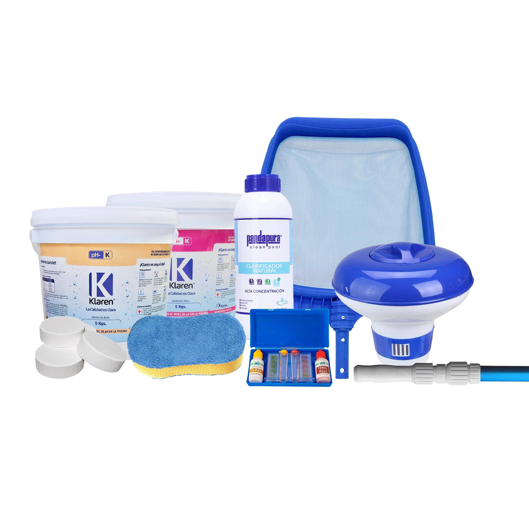 Kit completo para limpieza de spa, jacuzzi o alberca con todos los accesorios y productos incluidos