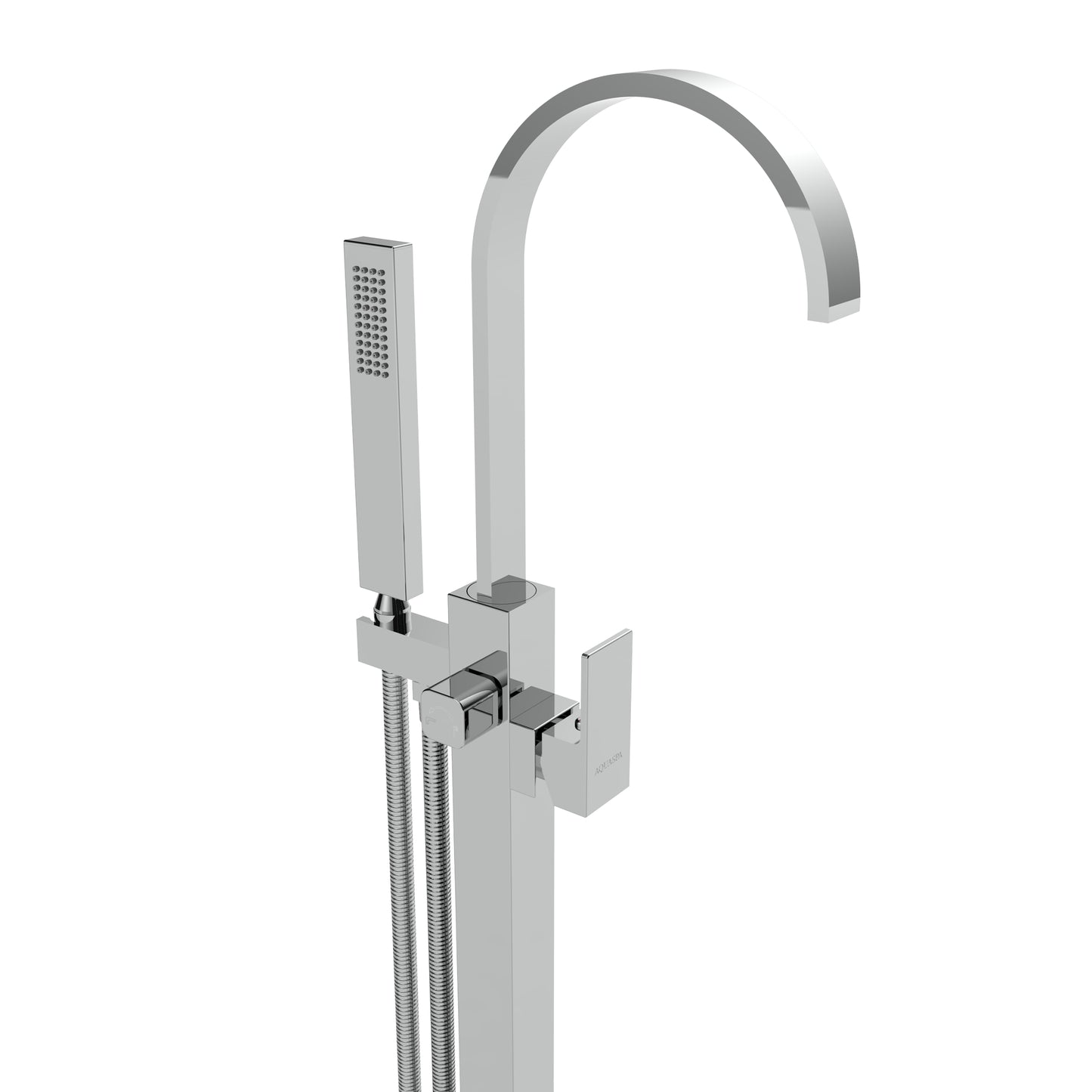 Llave de pedestal T-002 Aquaspa™ con ducha de mano | Grifería moderna para tina freestanding