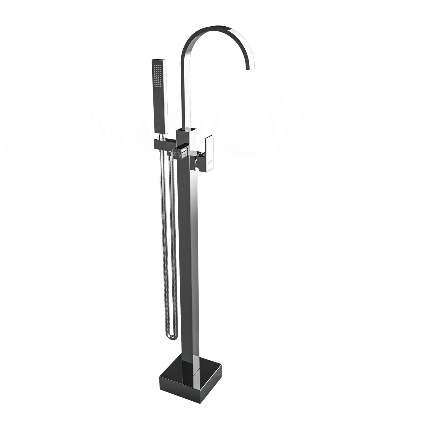 Llave de pedestal T-002 Aquaspa™ con ducha de mano | Grifería moderna para tina freestanding