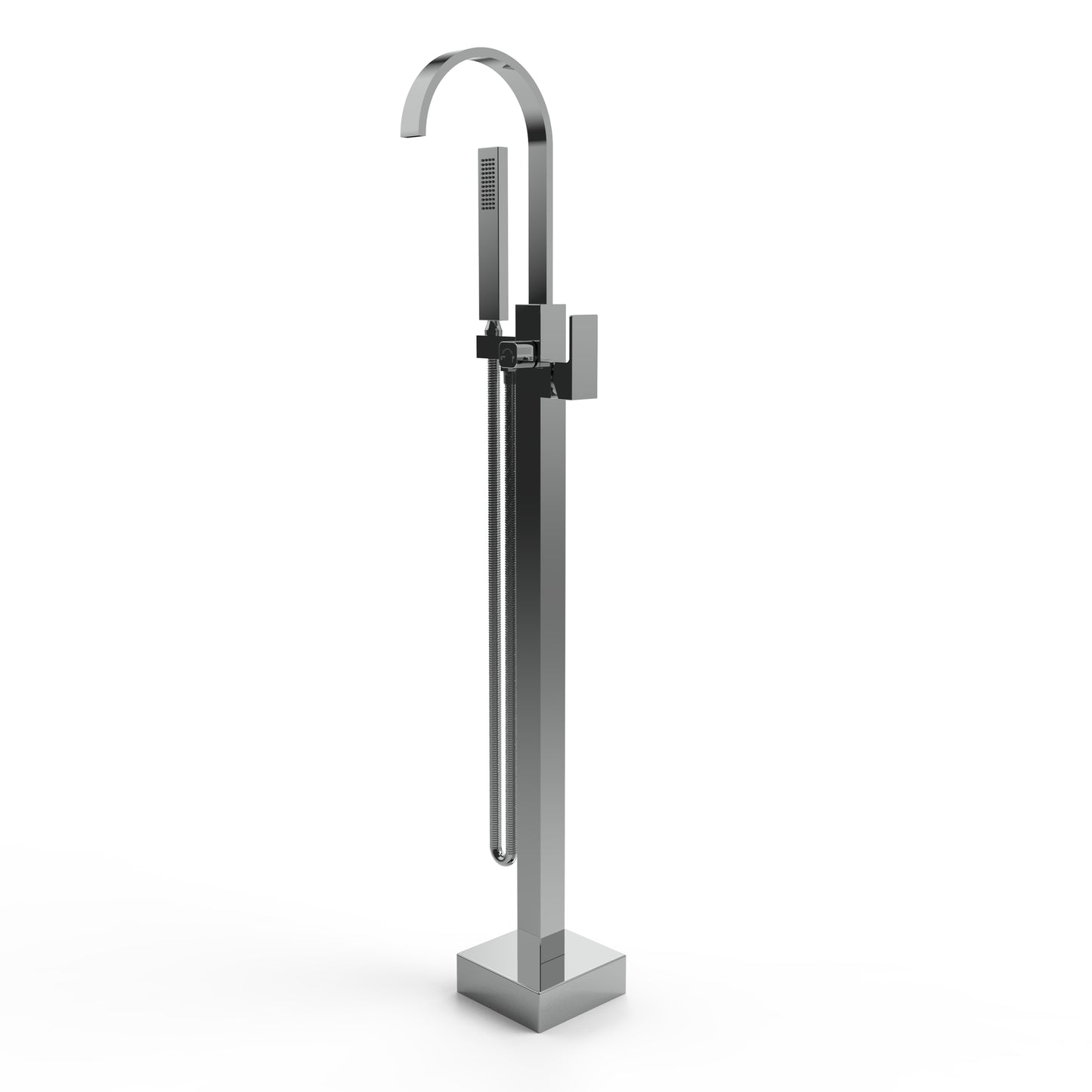 Llave de pedestal T-002 Aquaspa™ con ducha de mano | Grifería moderna para tina freestanding