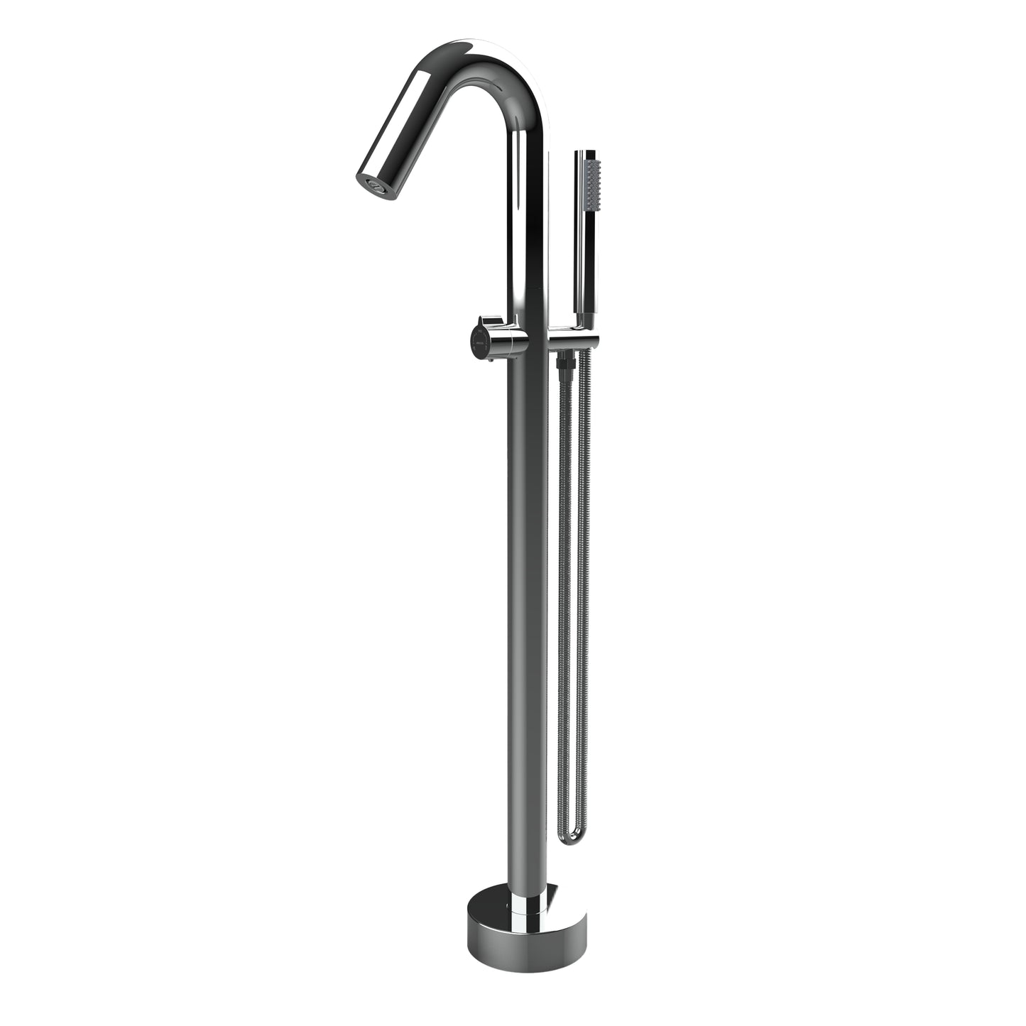 Llave de pedestal T-003 Aquaspa™ con ducha de mano | Grifería minimalista para tina freestanding