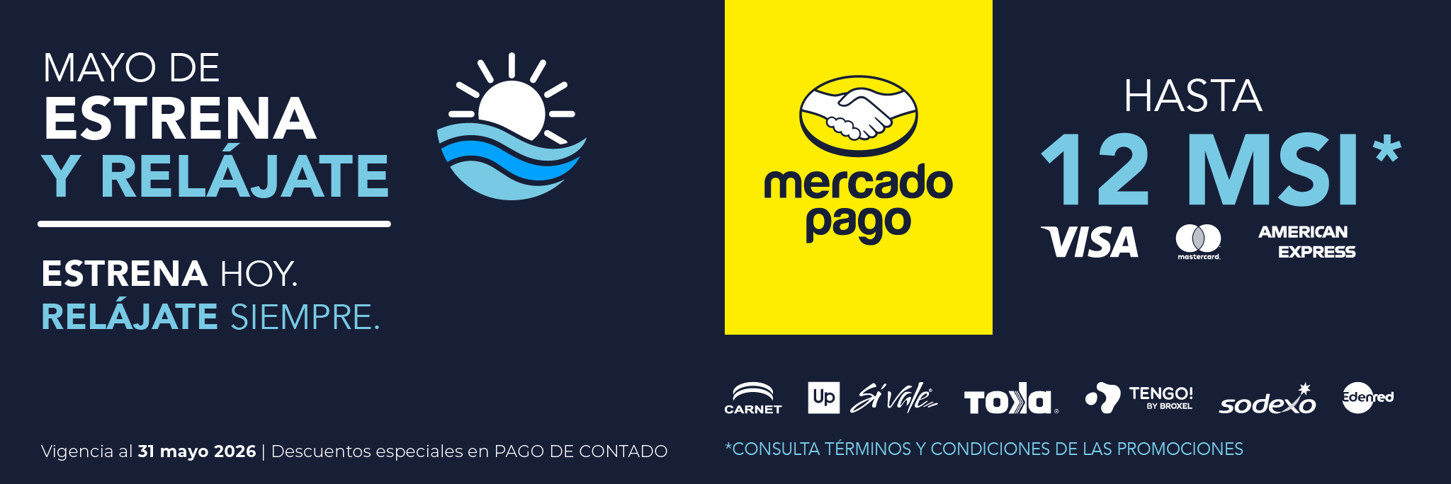 Mayo con meses sin intereses con todas las tarjetas de crédito sólo en totalspa