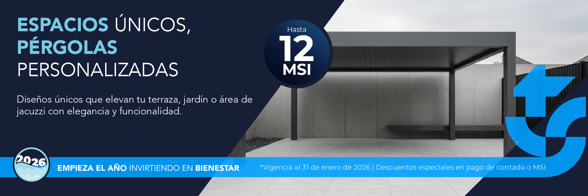 Pérgolas sobre diseño en distintos materiales en CDMX hasta con 12 meses sin intereses Enero 2026