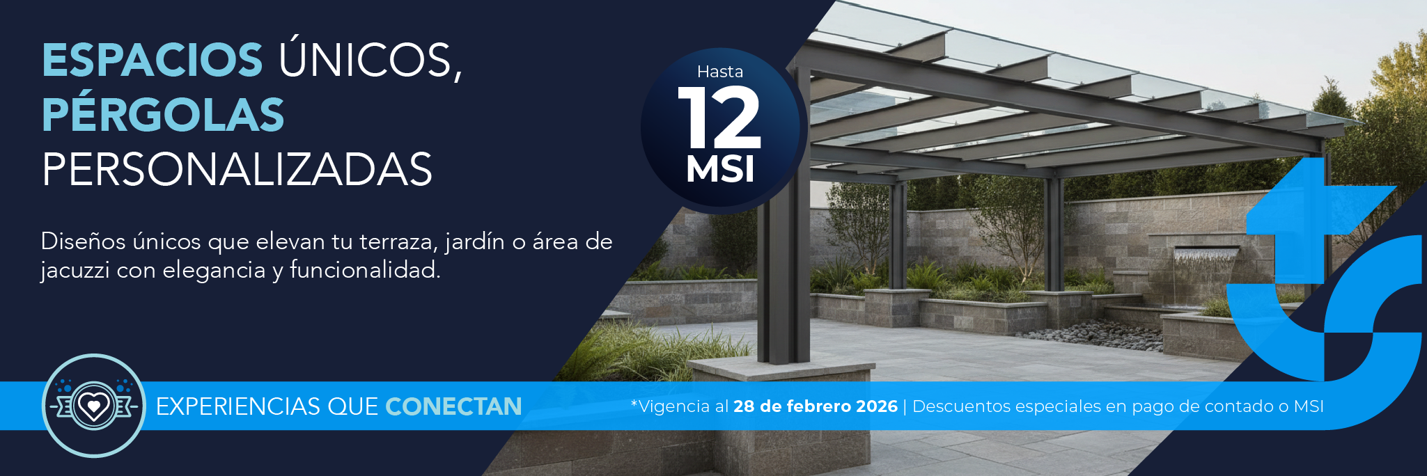 Pérgolas sobre diseño en distintos materiales en CDMX hasta con 12 meses sin intereses Febrero 2026