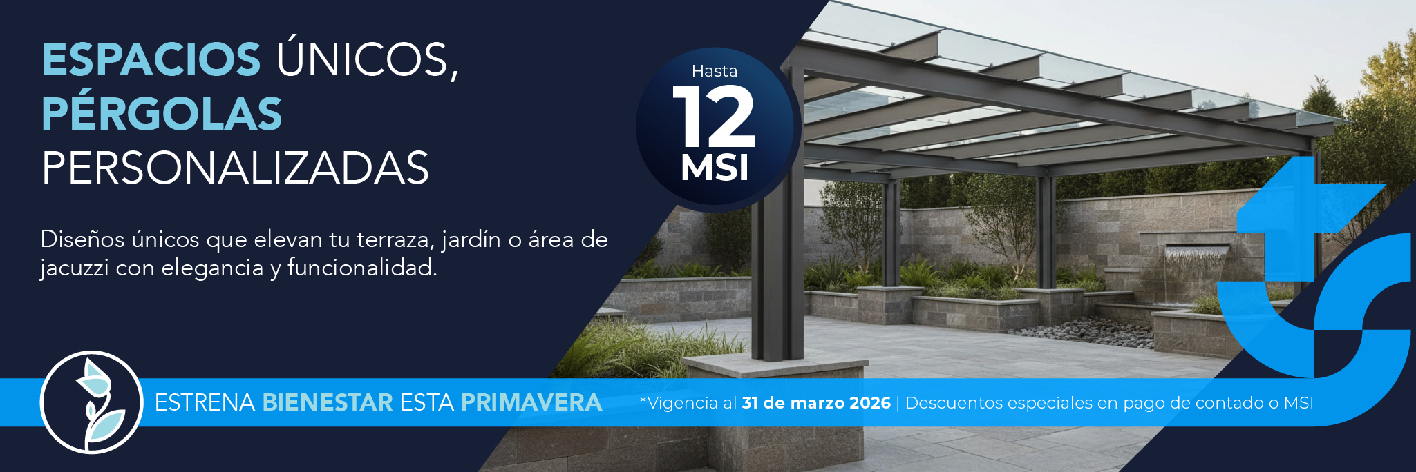 Pérgolas sobre diseño en distintos materiales en CDMX hasta con 12 meses sin intereses marzo 2026