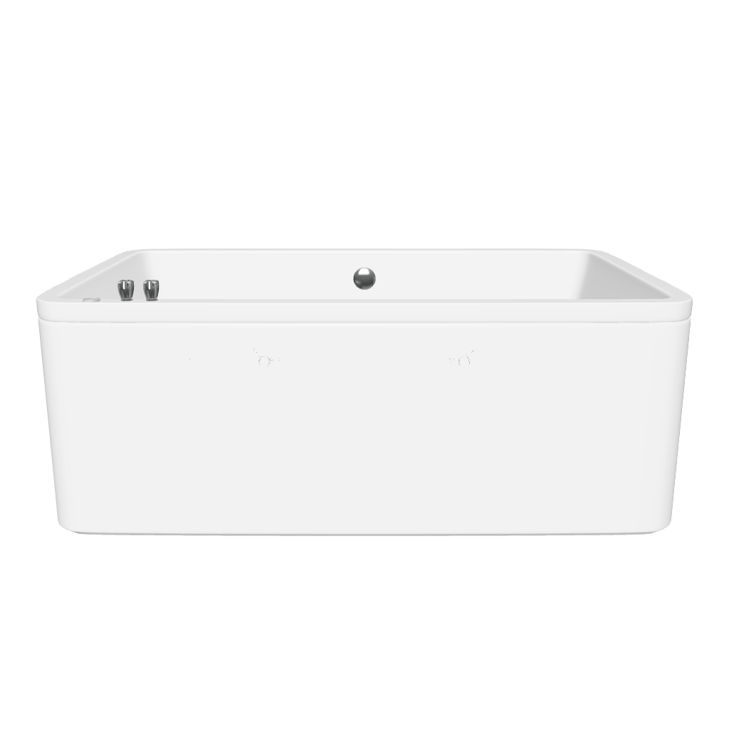 Modelado 3D de la tina 100-01 rectangular, vista completa para integración digital