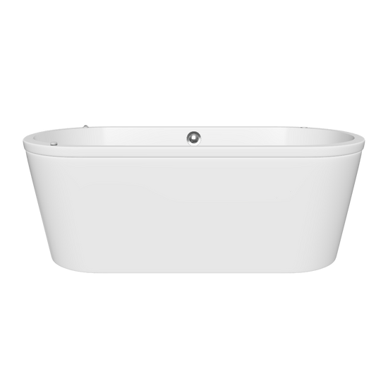 Modelado 3D de la tina freestanding 90-01 blanca, versión con hidromasaje y diseño ovalado