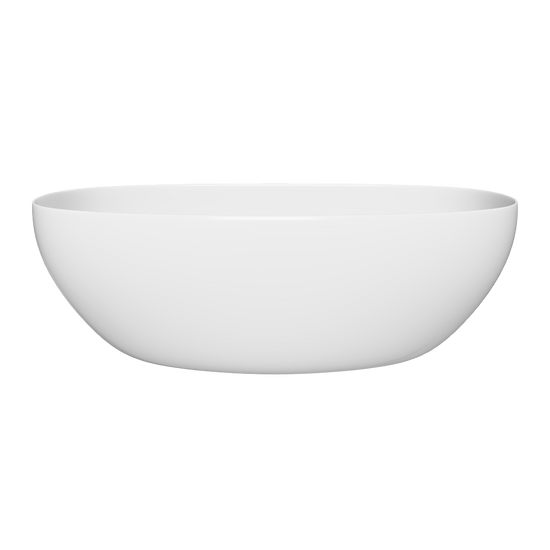 Modelado 3D de la tina freestanding 90-03 sin jets, en color blanco y forma ovalada