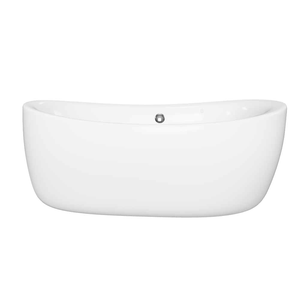 Modelado 3D de tina freestanding B-01 ovalada blanca sin blower, para una persona