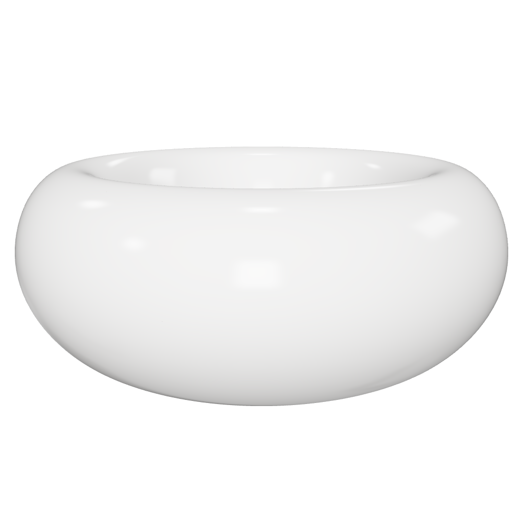Modelado 3D de la tina freestanding M-01 blanca circular, para 2 personas