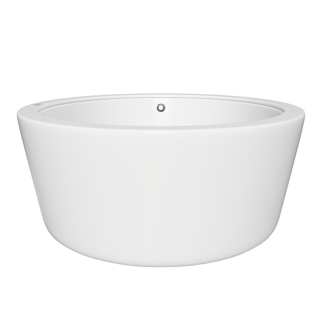 Modelado 3D de la tina Nova 9000 con forma circular y diseño envolvente