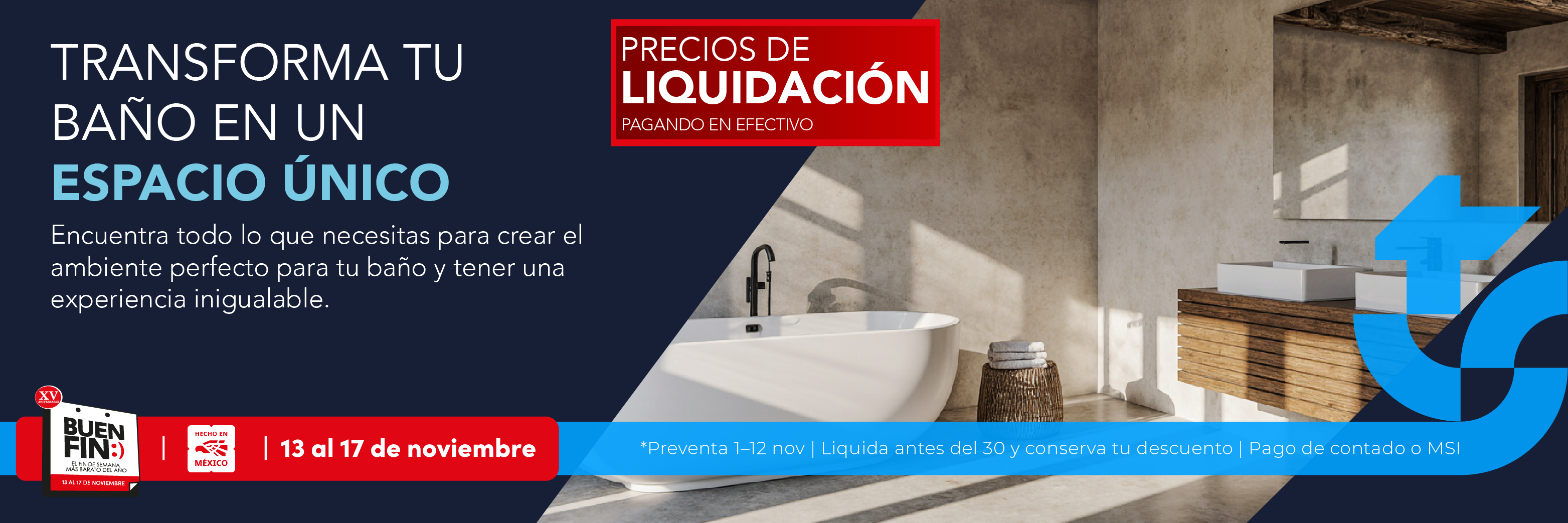 Productos para baño con diseño funcional y elegancia contemporánea. Buen Fin 2025 TotalSpa.