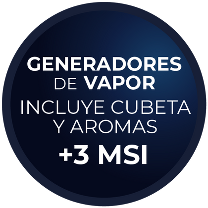 Generadores de vapor con cubeta y aromas gratis + 3 MSI