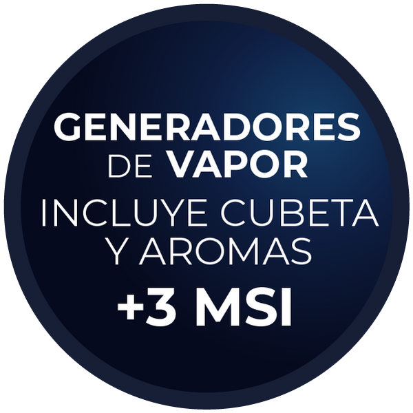 Generadores de vapor con cubeta y aromas gratis + 3 MSI