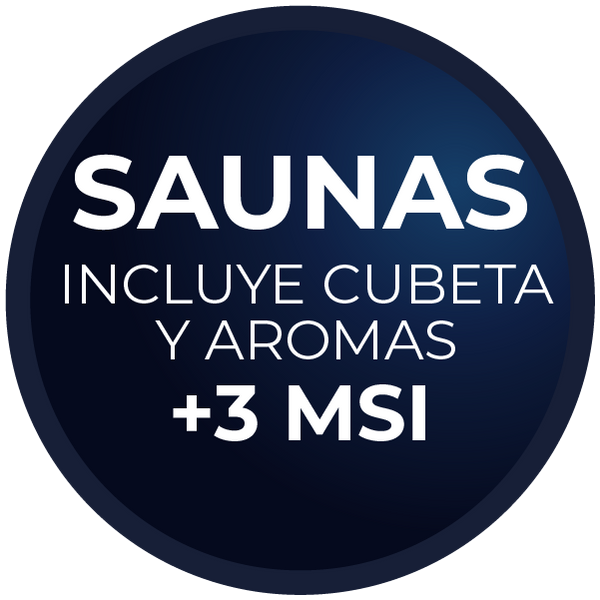 Sauna con Cubeta y Aromas + 3 MSI