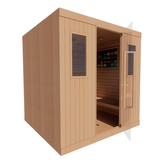 Sauna de Calor Seco para 6 Personas | TotalSpa con Infrarrojo y Cromoterapia