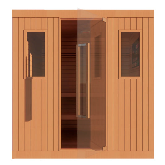 Sauna de Calor Seco para 6 Personas | TotalSpa con Infrarrojo y Cromoterapia