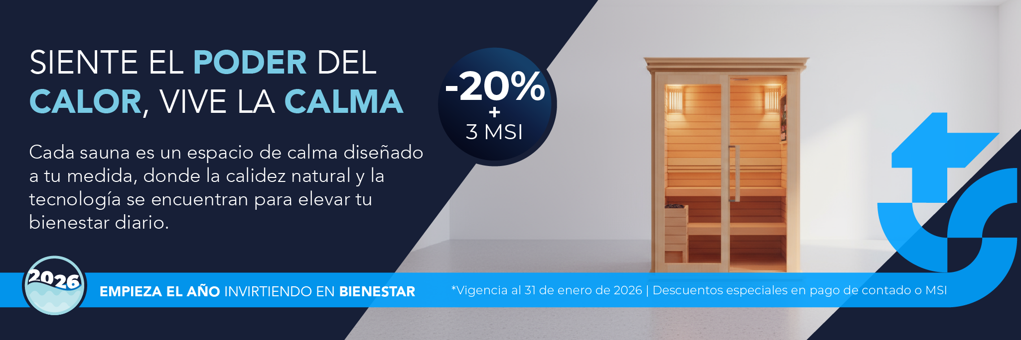 Sauna en seco y con luz infrarrojo y cromoterapia con 20% de descuento más 3 meses sin intereses Enero 2026