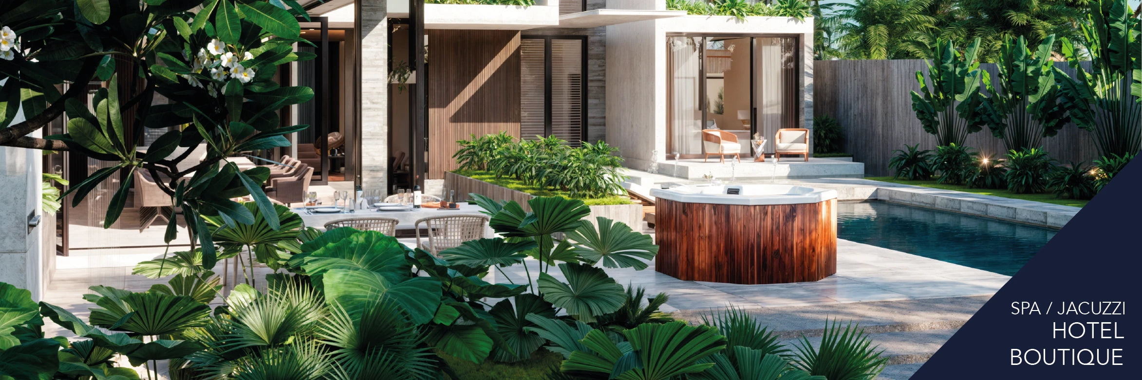 Spa Jacuzzi de exterior de lujo instalado en hotel boutique, experiencia de bienestar y diseño exclusivo por TotalSpa