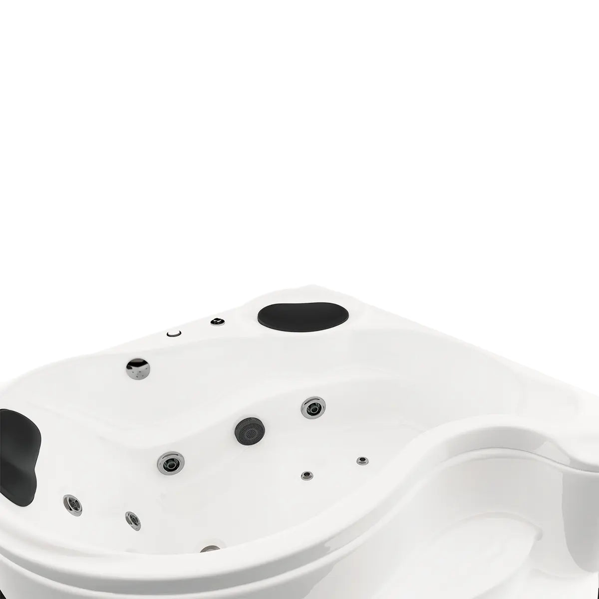 Acercamiento al sistema de hidromasaje de la tina 01-01 TotalSpa™, con jets direccionales, Aqua Jets y minijets para masaje integral.