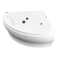 Perspectiva izquierda de la tina esquinera 30-01 TotalSpa™ con faldón, ideal para baños modernos y espacios amplios.