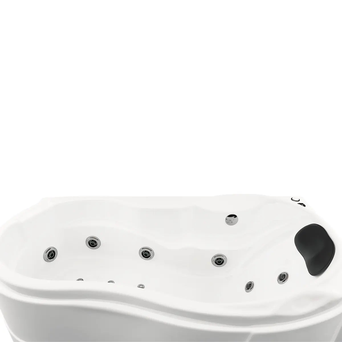 Acercamiento al sistema de hidromasaje de la tina 50-01 TotalSpa™, con 6 jets Ventury Súper y 6 minijets para masaje completo.