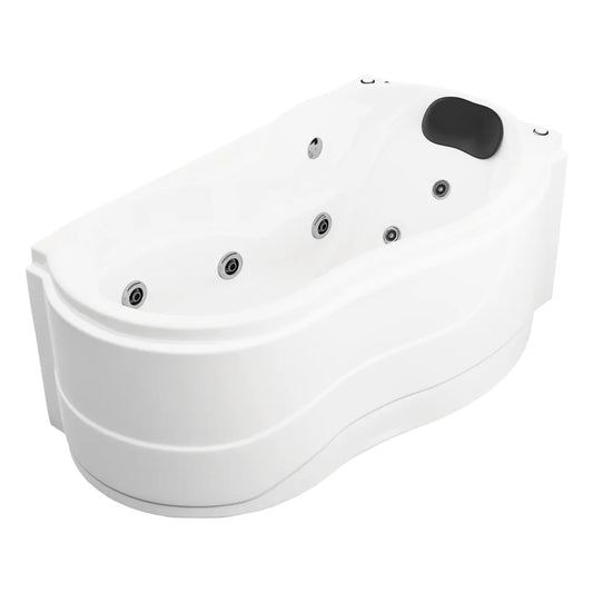 Tina esquinera 50-01 TotalSpa™ con faldón e hidromasaje, ideal para baños interiores de lujo y espacios residenciales.