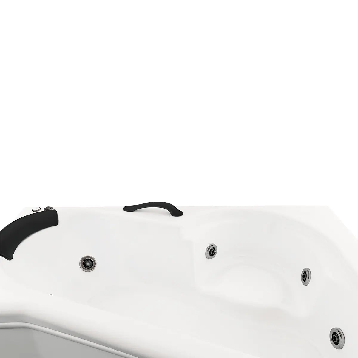 Acercamiento al sistema de hidromasaje de la tina Milenium Paladium TotalSpa™, con 7 jets direccionales y masaje lumbar y abdominal.