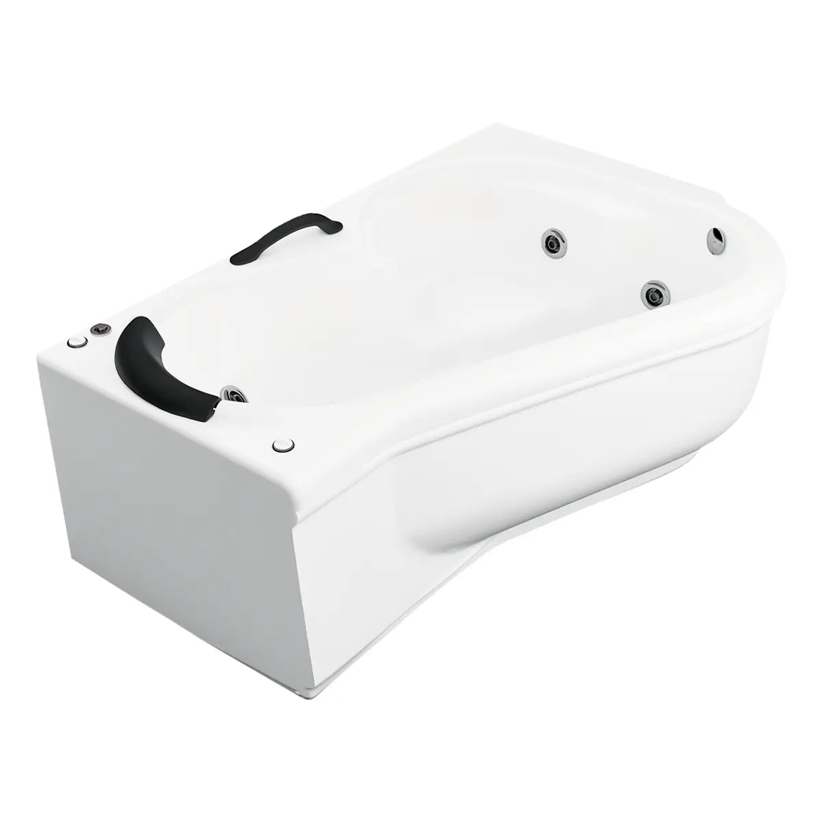 Tina esquinera Milenium Paladium TotalSpa™ con faldón e hidromasaje, ideal para baños residenciales de alto nivel.