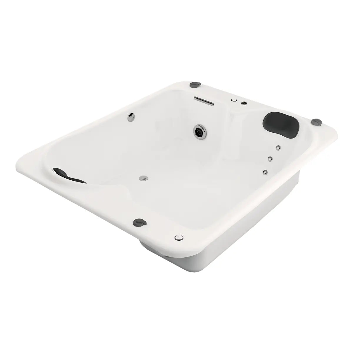 Perspectiva izquierda de la tina de hidromasaje Dublín, ideal para espacios de baño residenciales de lujo.