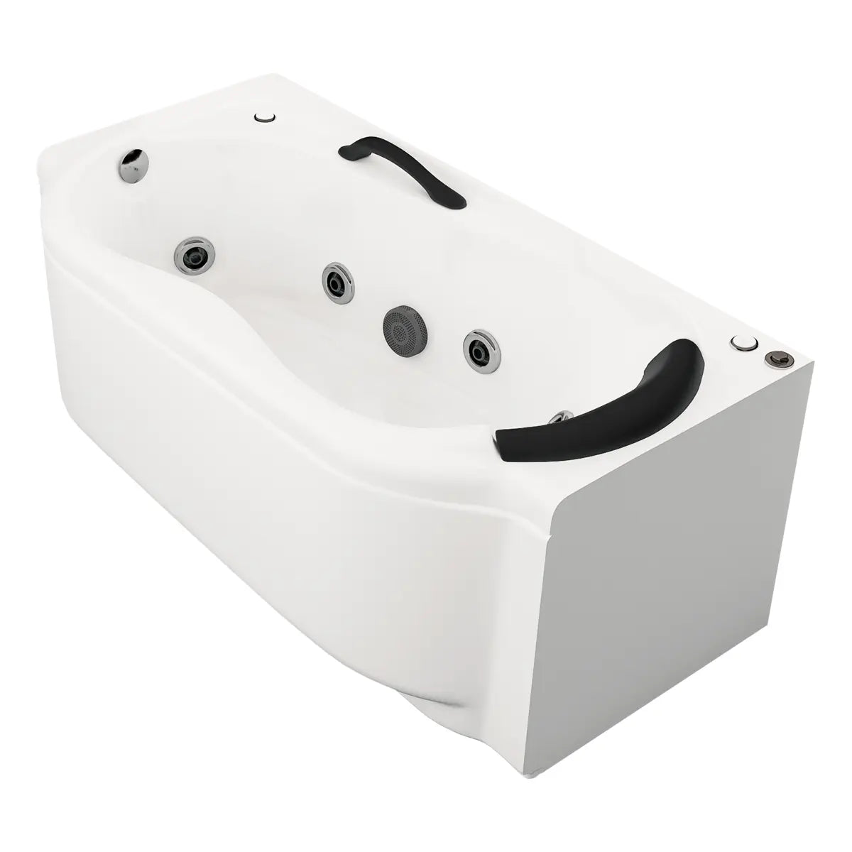 Perspectiva derecha de la tina de baño interior Hotelera 2000 TotalSpa™ con faldón, diseño moderno para uso residencial o hotelero.