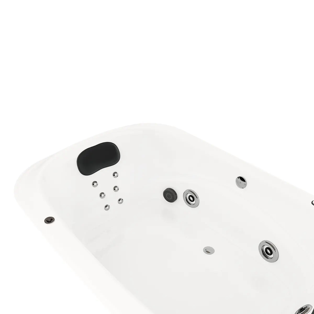 Detalle del acabado Sensacryl de la tina Tulla TotalSpa™, con refuerzo en fibra de vidrio y recubrimiento térmico de poliuretano.