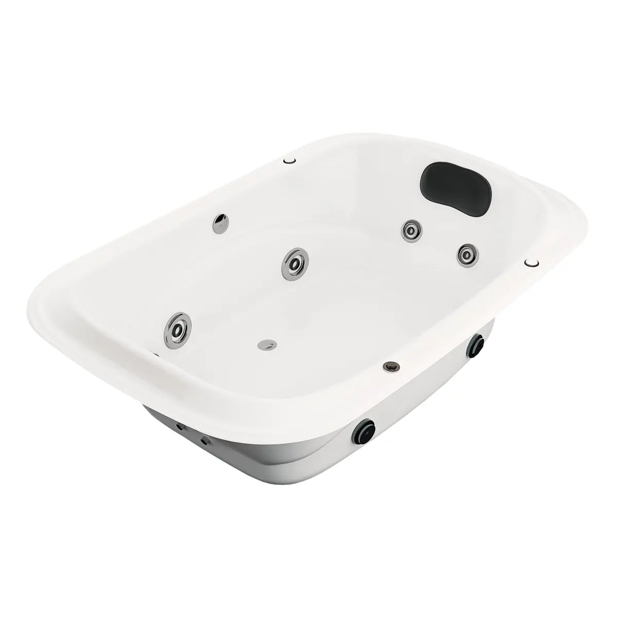 Perspectiva izquierda de la tina de hidromasaje Tulla TotalSpa™, ideal para baños amplios con estilo contemporáneo.