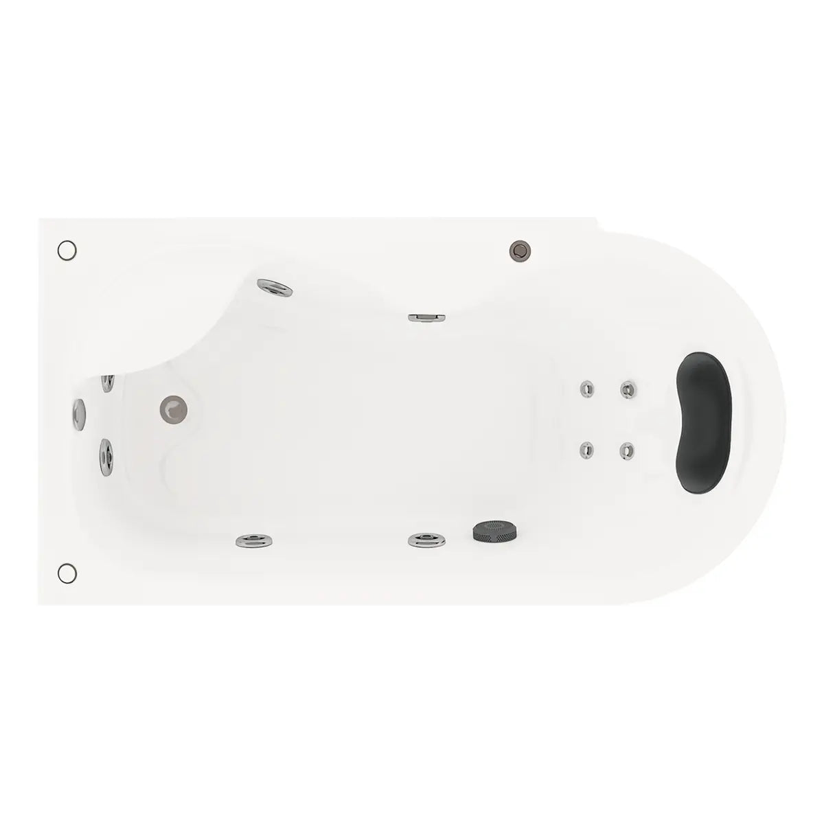 Tina 10-01 TotalSpa™ con sistema de hidromasaje, motobomba de 2.5 HP y diseño empotrable para baño interior.