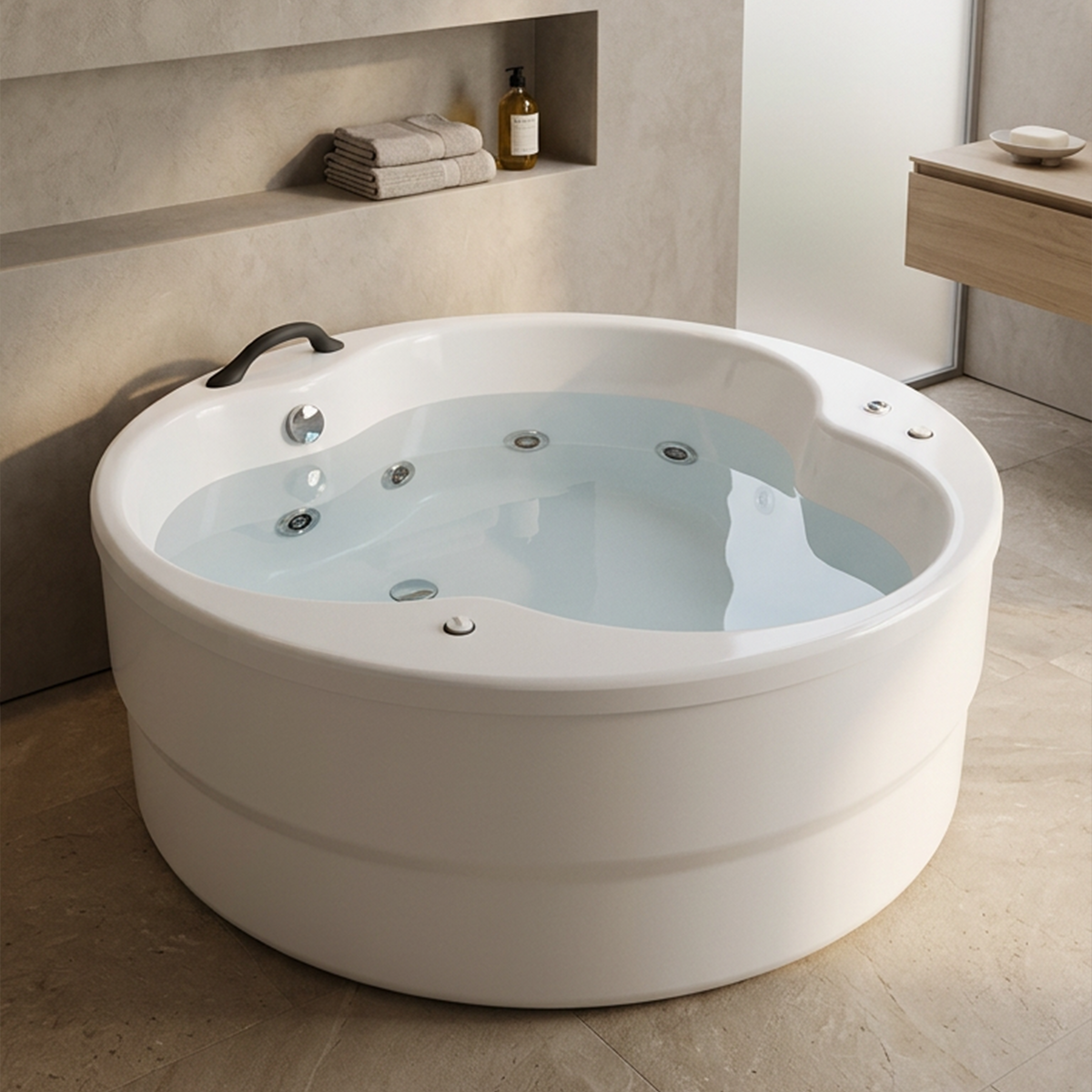 Elegancia compacta para un baño individual | tina de baño Freestanding modelo 100-010