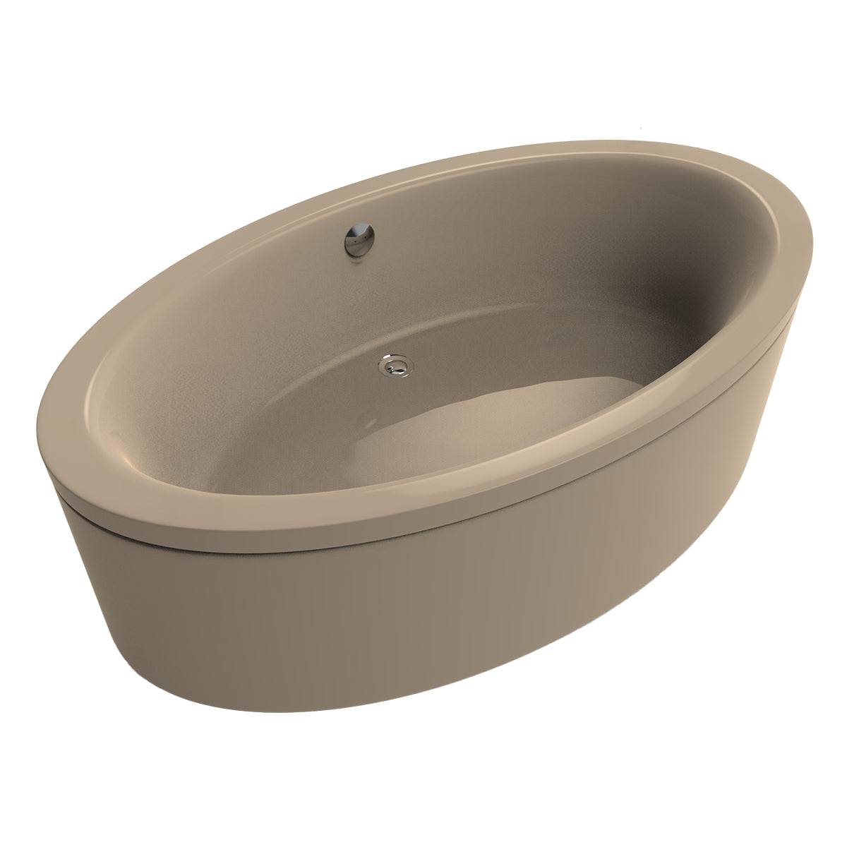 Variante color beige del modelo 100-02 sin hidromasaje y diseño ovalado sencillo