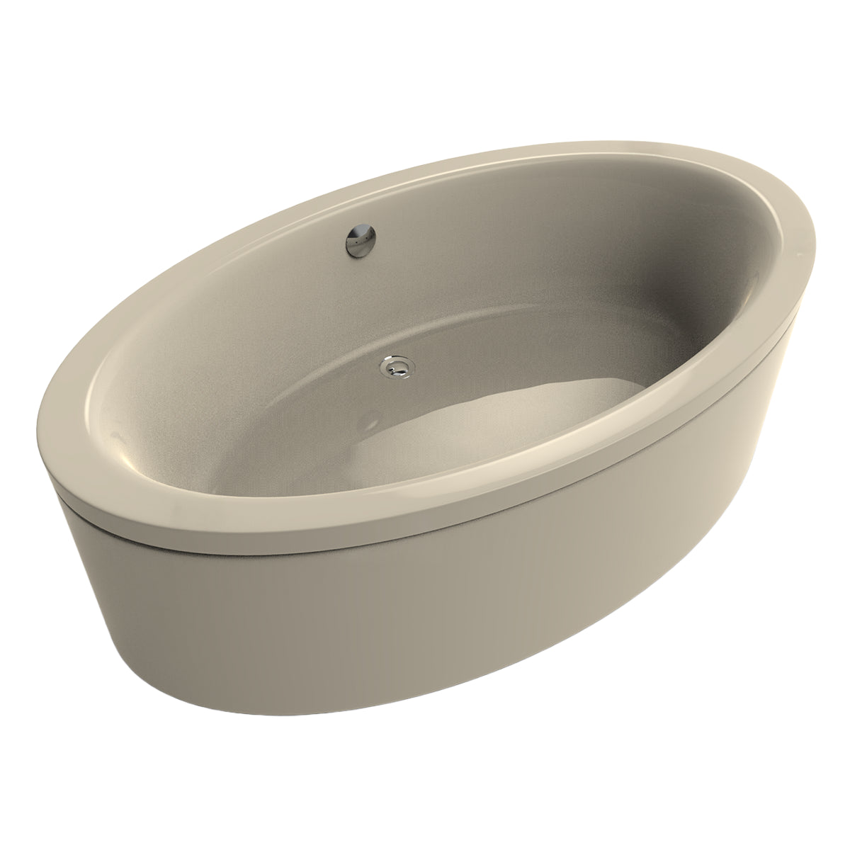 Variante color hueso del modelo 100-02 sin hidromasaje y diseño ovalado sencillo