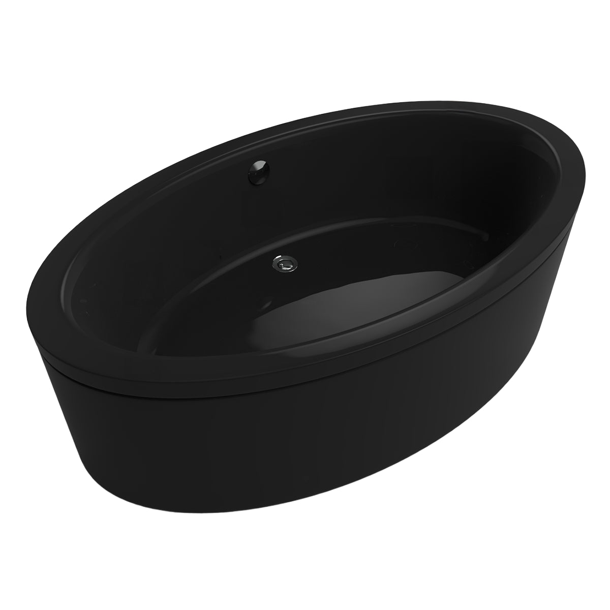 Variante color negro del modelo 100-02 sin hidromasaje y diseño ovalado sencillo