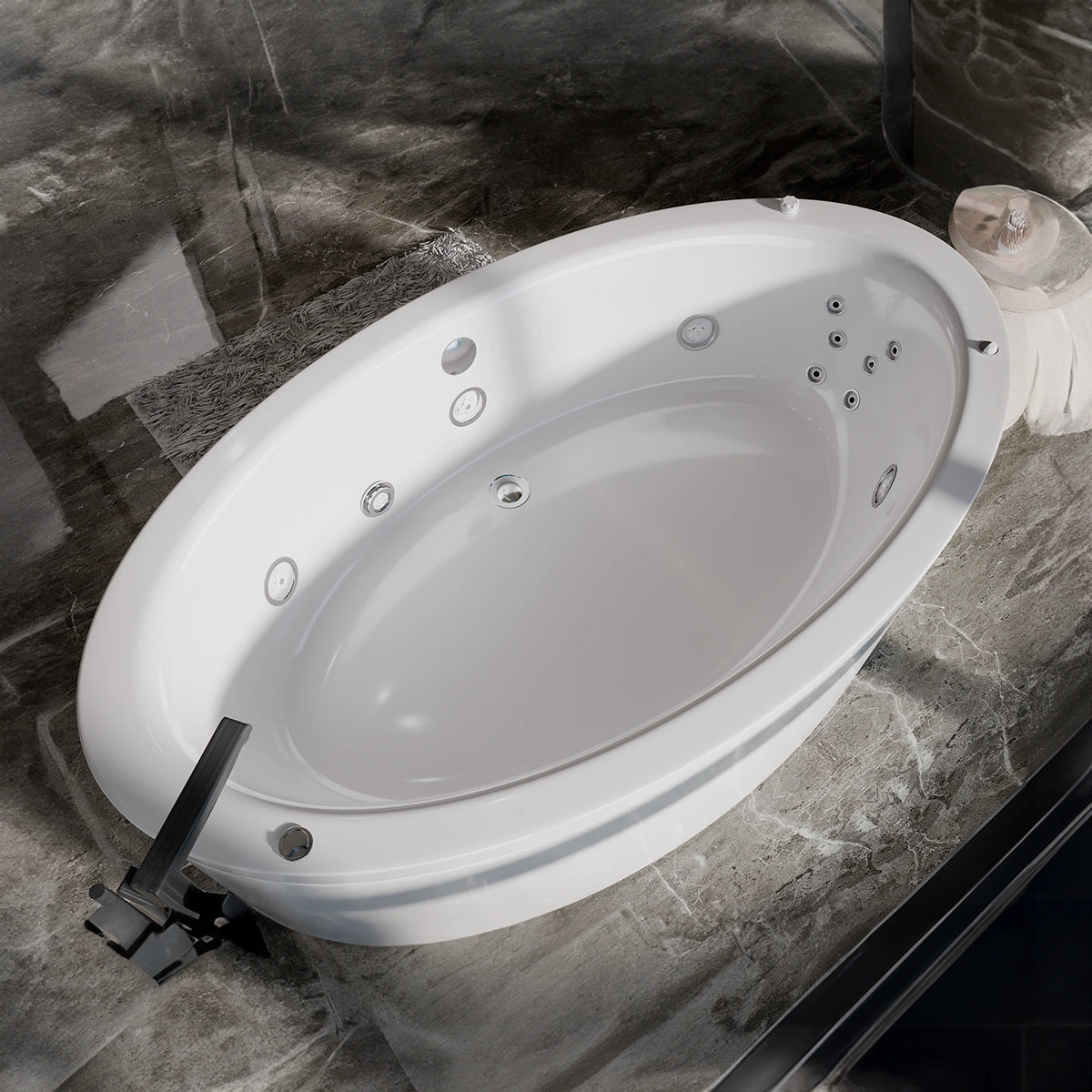 Modelo 100-02 en baño de lujo con decoración contemporánea