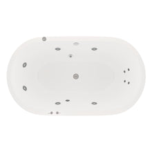 Vista aérea de la tina 100-03 con distribución de jets simétrica y diseño ergonómico