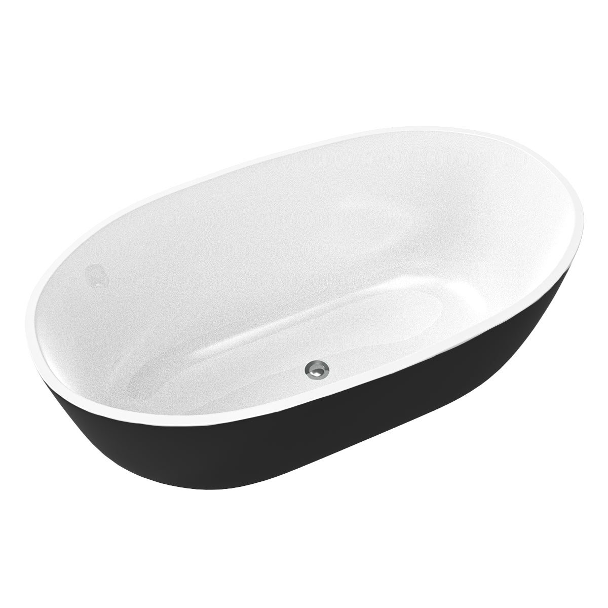 tina freestanding Variante bicolor (negro exterior, blanco interior) del modelo 100-07 sin hidromasaje